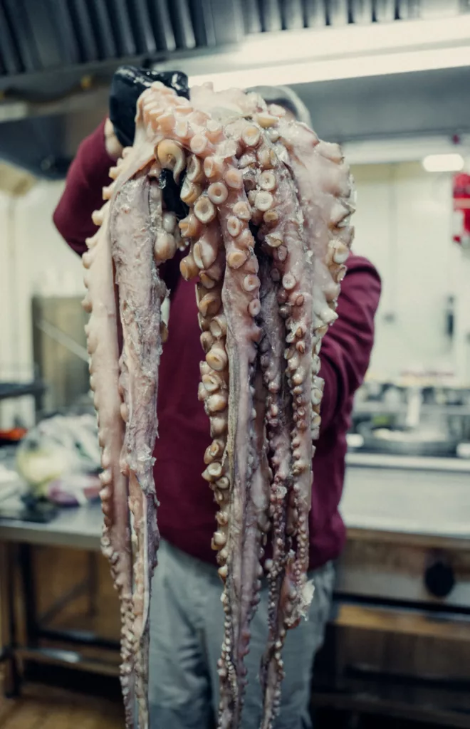 Pulpo preparación Arroces El Pillo